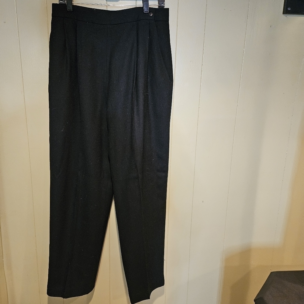 Jos A. Banks Black Tailored Lined Pants, 100% Wool, Size 16, Formal Occasions